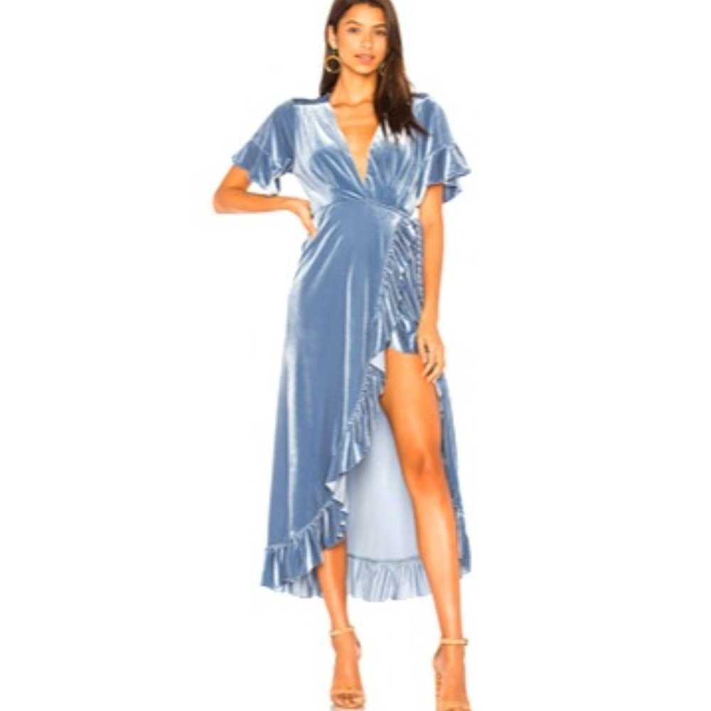 NWT MISA Los Angeles Selina Velvet Wrap Dress